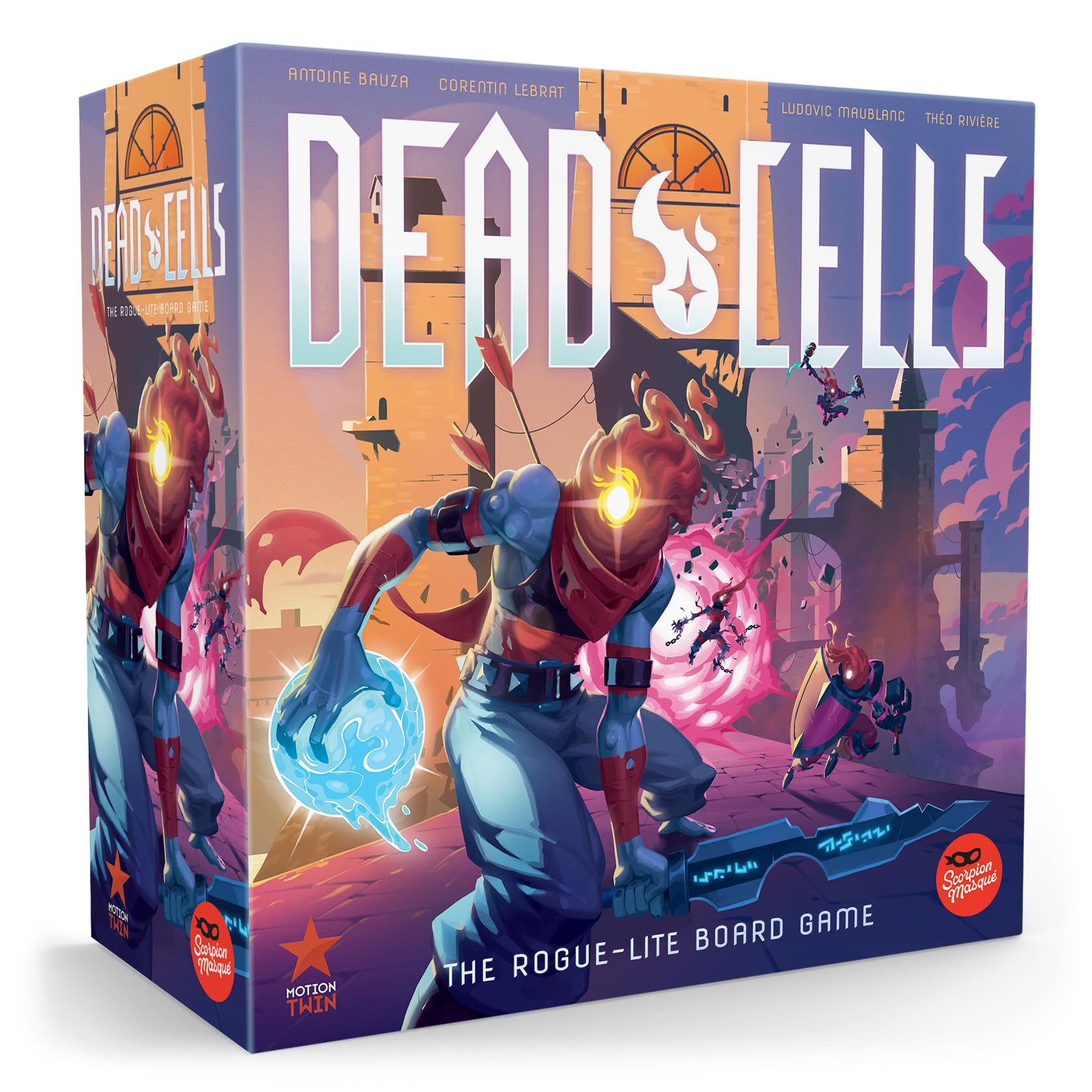 Scorpion Masqué Dead Cells board game cover for immersive roguelite adventure.