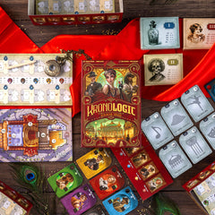 Scorpion Masqué Kronologic clue tiles – strategic placement fuels deduction