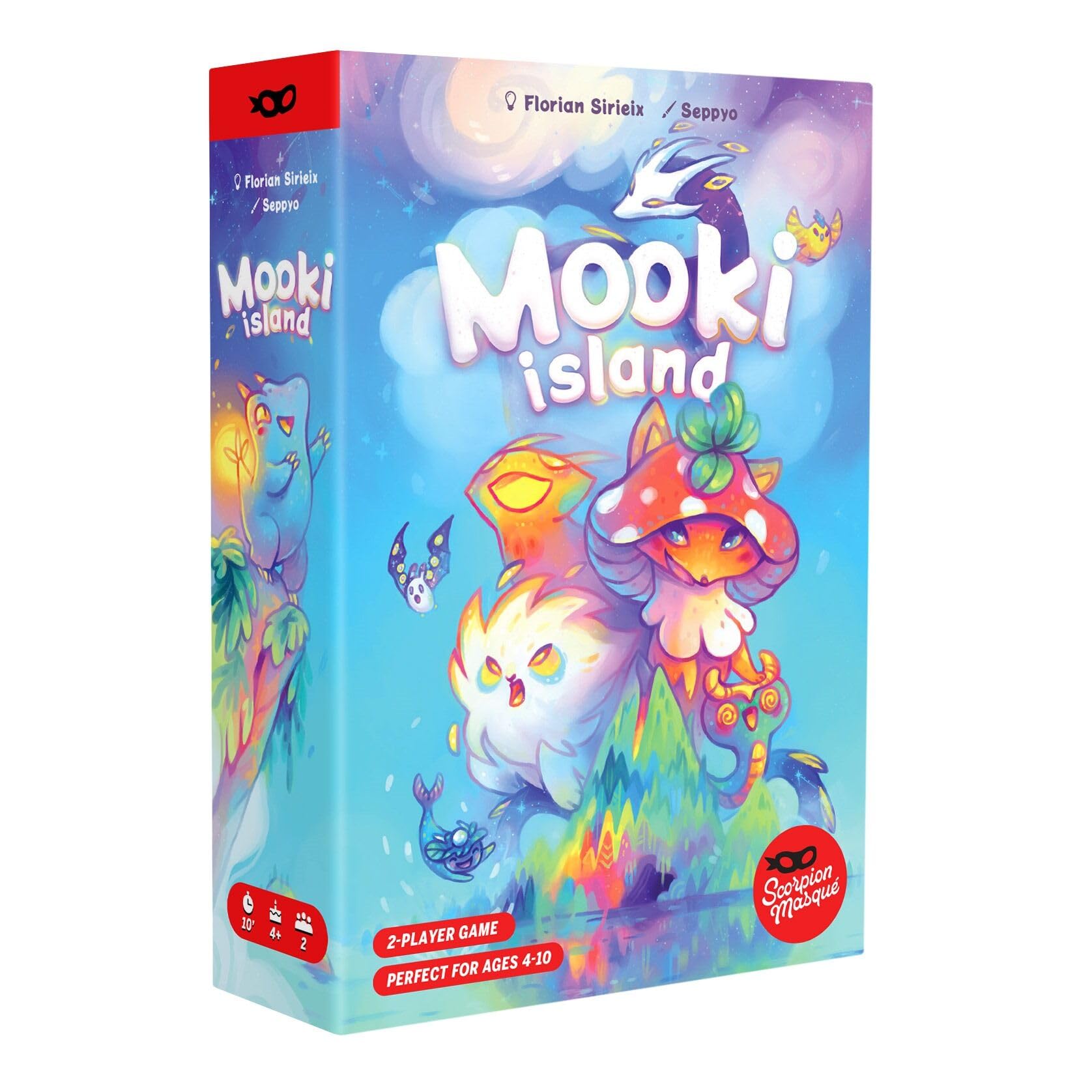 Scorpion Masqué Mooki Island box front offers quick family play.