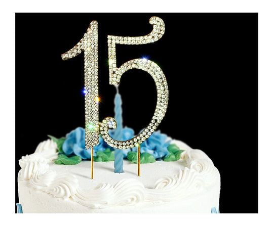 Scotamalone15 cake topper with bling rhinestones adds festive sparkle to any cake.