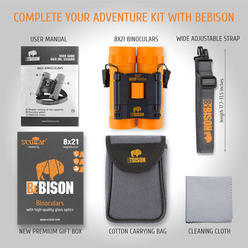 Scotar BeBison binoculars suitable for nature walks and science play