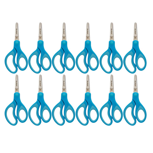 Scotch blunt-tip kid scissors with stainless blades for safe classroom use