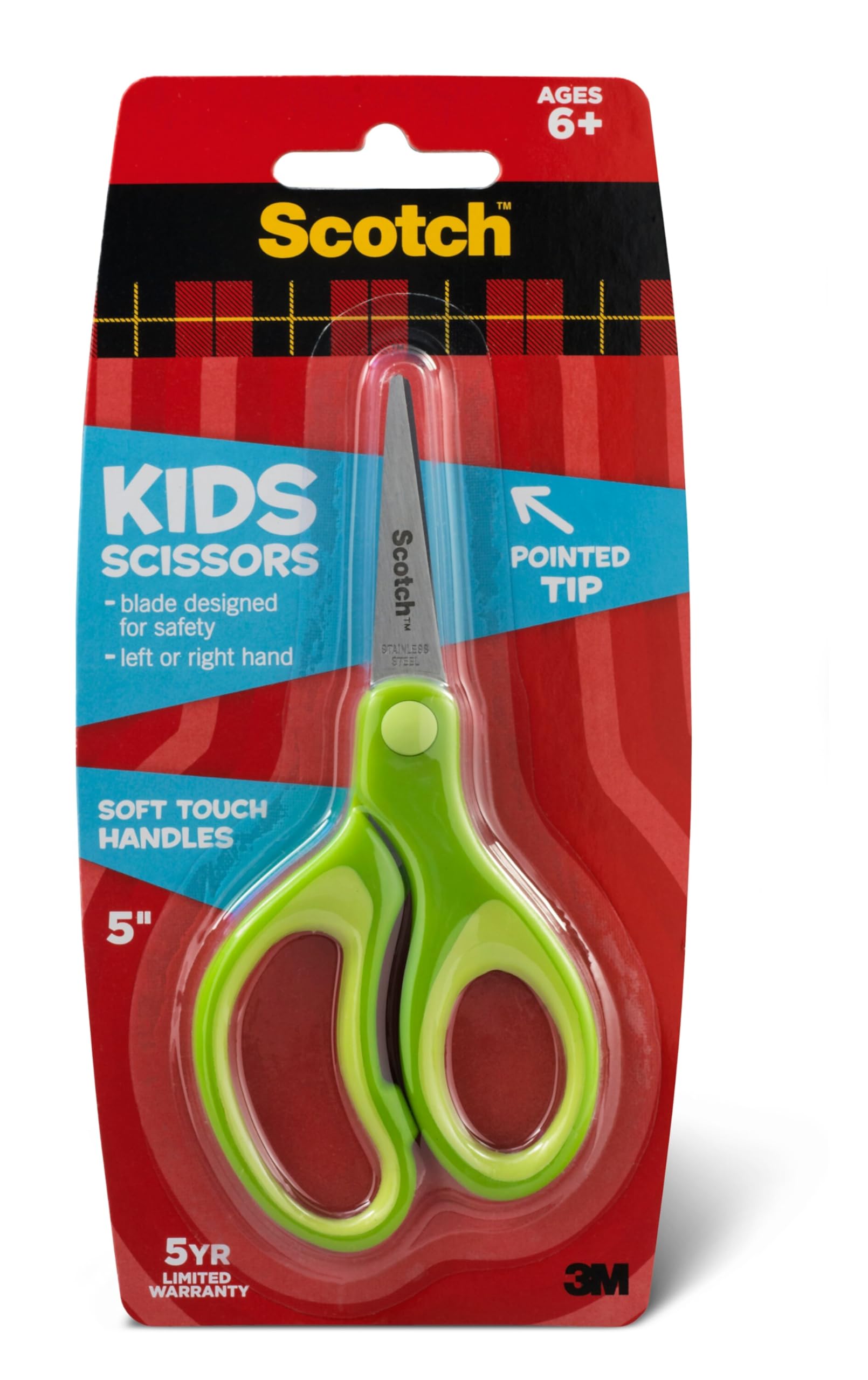 Scotch Kids Soft Touch Scissors with a comfortable handle for growing hands.