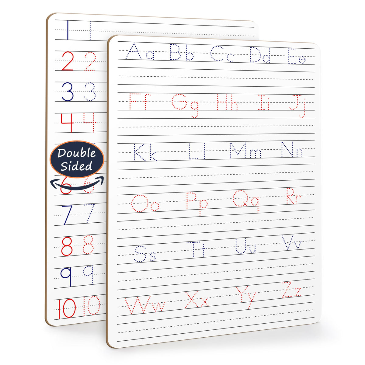 Scribbledo dry erase board front view showing alphabet tracing for kids' handwriting practice