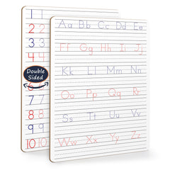 Scribbledo dry erase board front view showing alphabet tracing for kids' handwriting practice