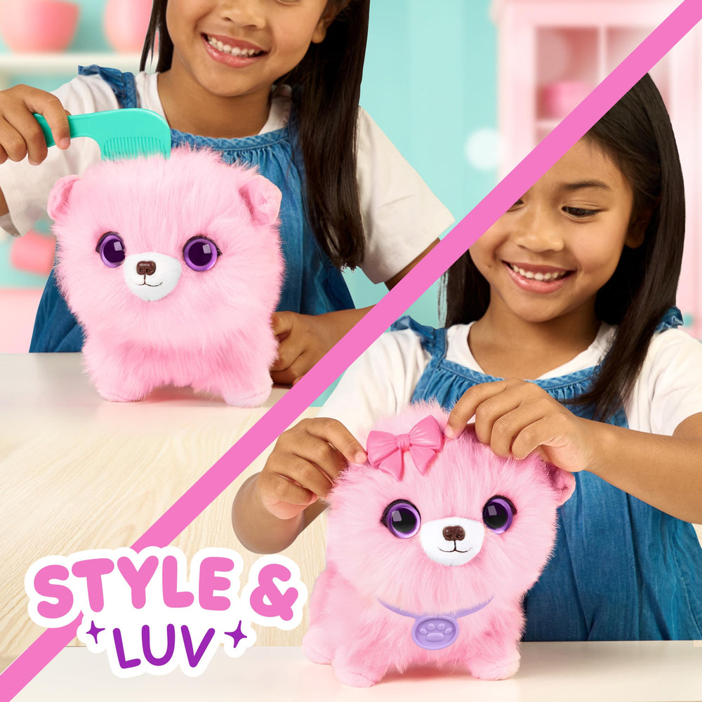 SCRUFFALUVS deluxe 8.7-inch pet carrier enables portable pretend adoptions.