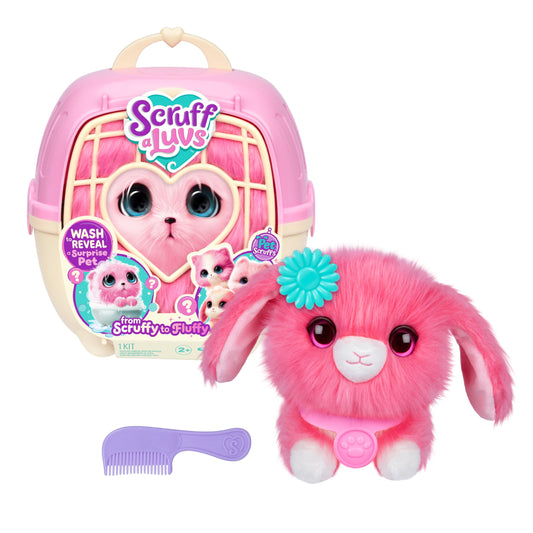 SCRUFFALUVS pink surprise pet carrier ready for cozy adventures and cuddles.