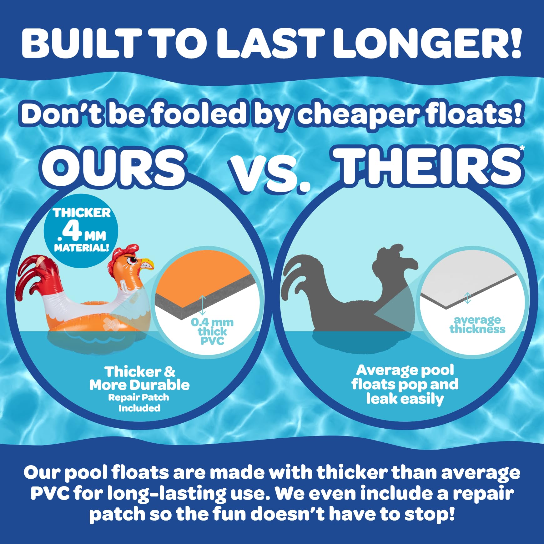 SCS Direct chicken fight right ride-on in pool for pool party fun