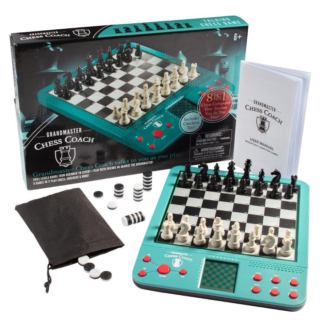 SCS Direct Grandmaster Chess Coach LCD display guides beginners.