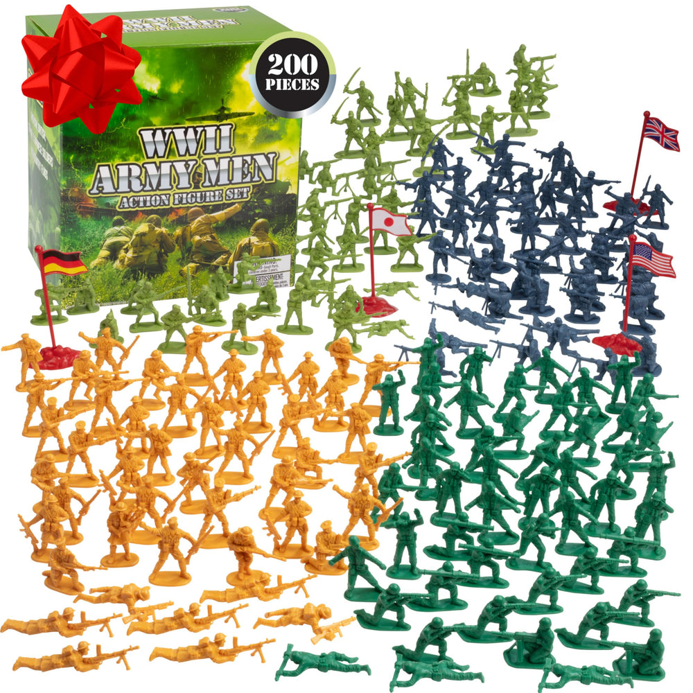 SCS Direct World War II army men in combat poses ideal for imaginative play and display.