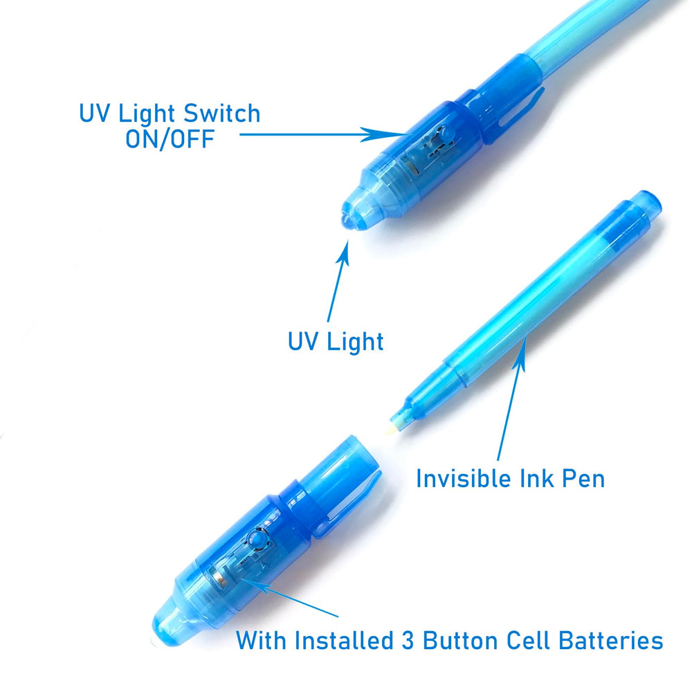 SCStyle invisible ink pen includes batteries for immediate use.