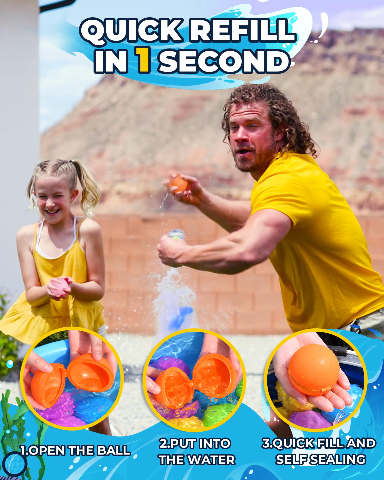 SCUATANBE eco-friendly water balloons help reduce waste during play.