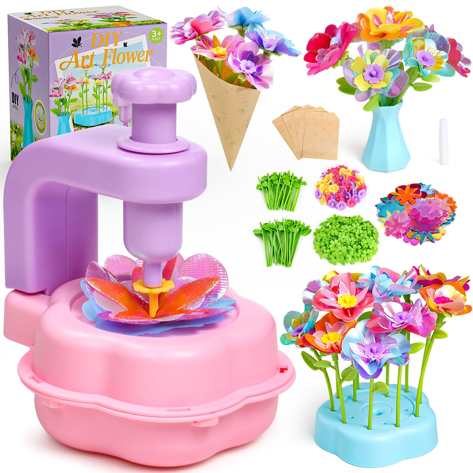 Scvcid fabric bouquet toy contents for creative play with free accessories.