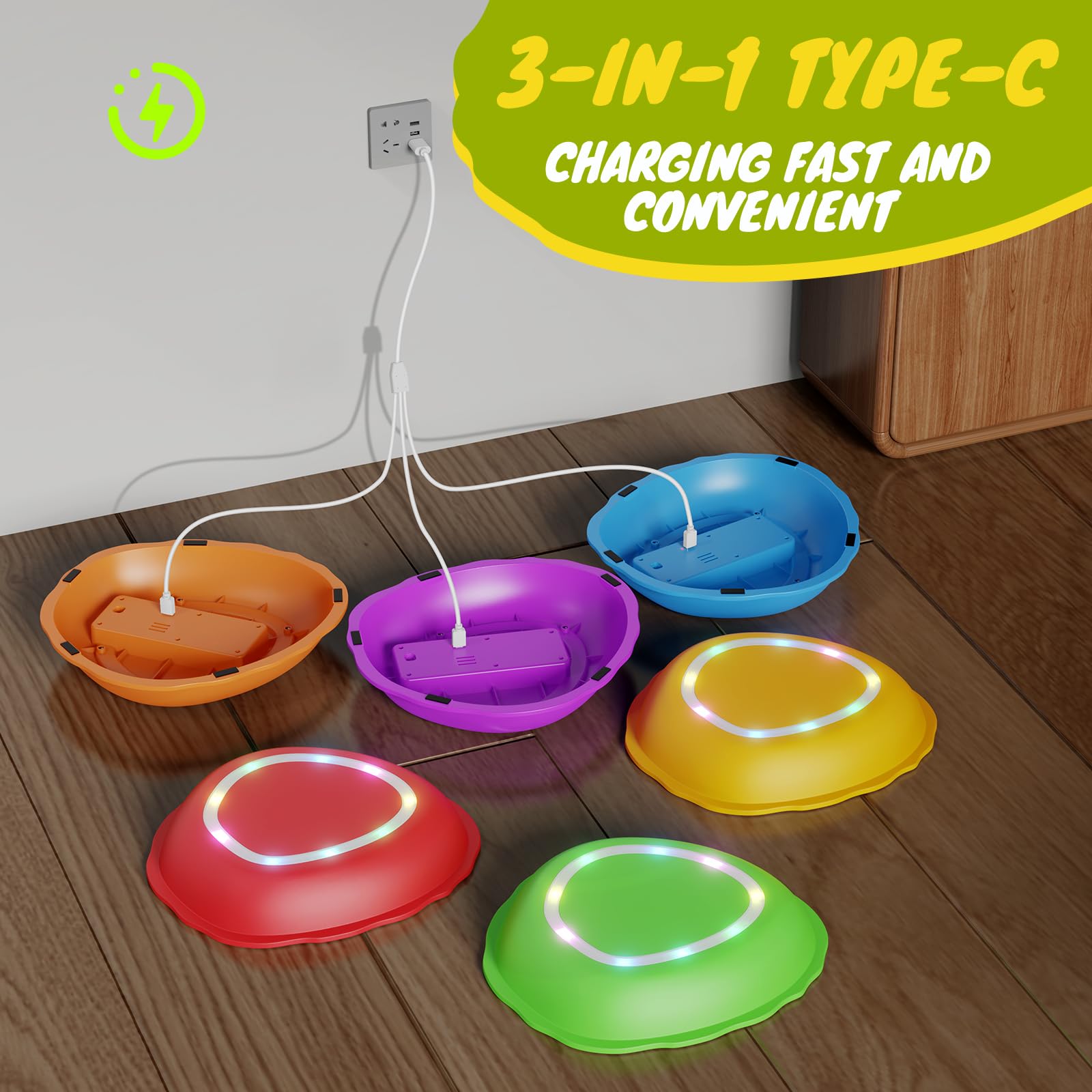 Scvcid rechargeable stone used indoors and outdoors for versatile play