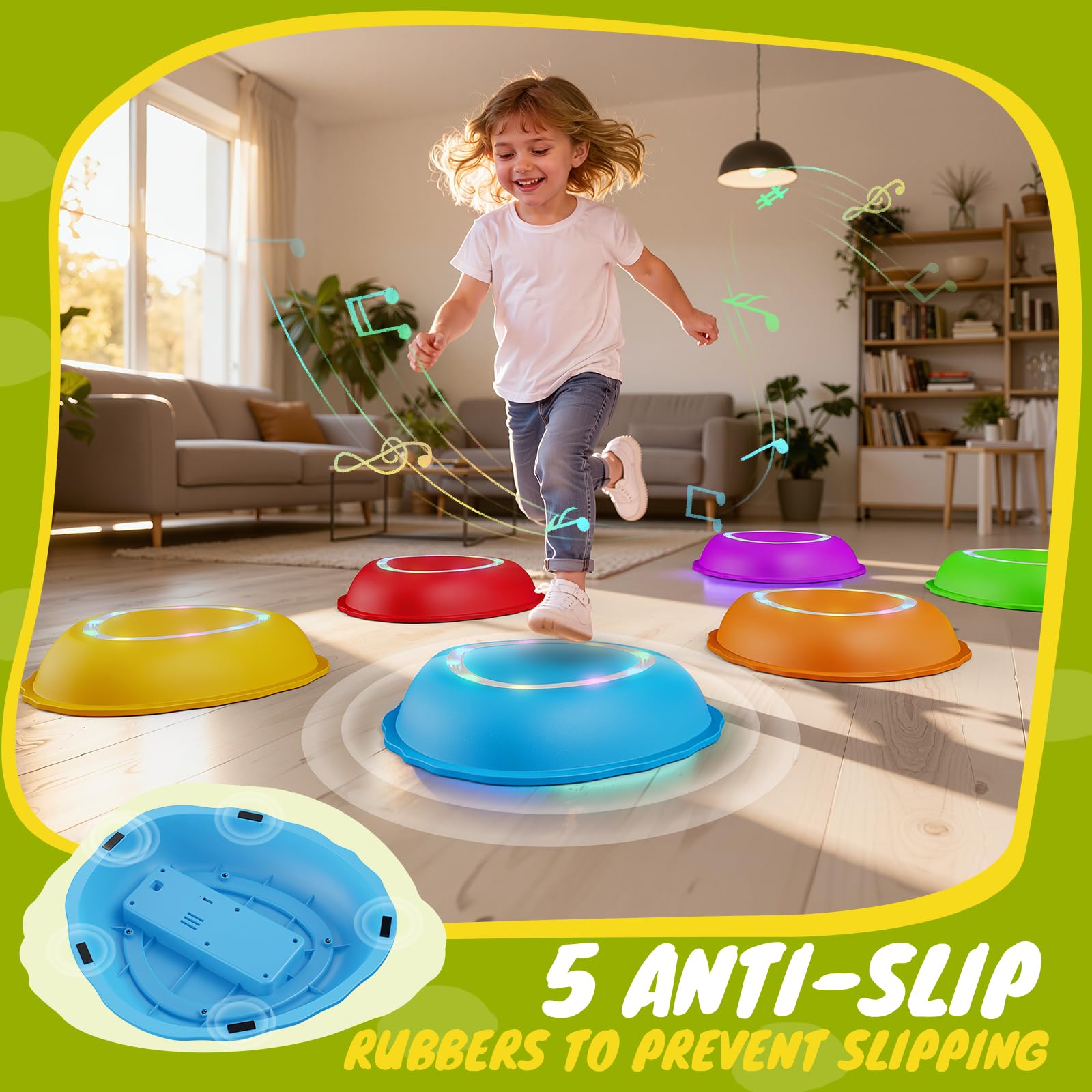 Scvcid rechargeable stone with non slip bases for stable balance