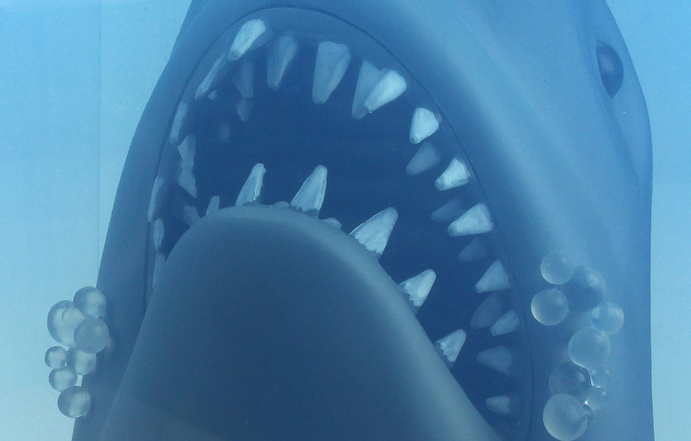 SD TOYS Jaws 3D poster statue blue print finish close-up