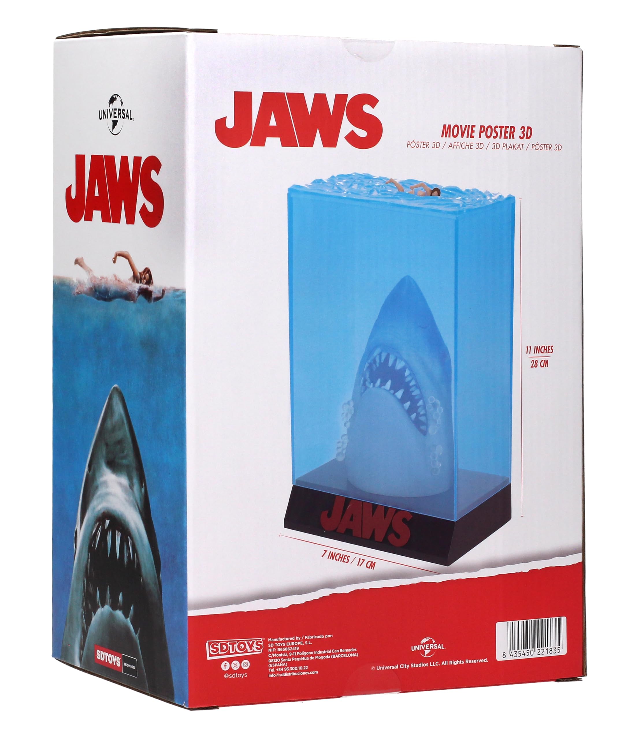 SD TOYS Jaws 3D poster statue desk-friendly size