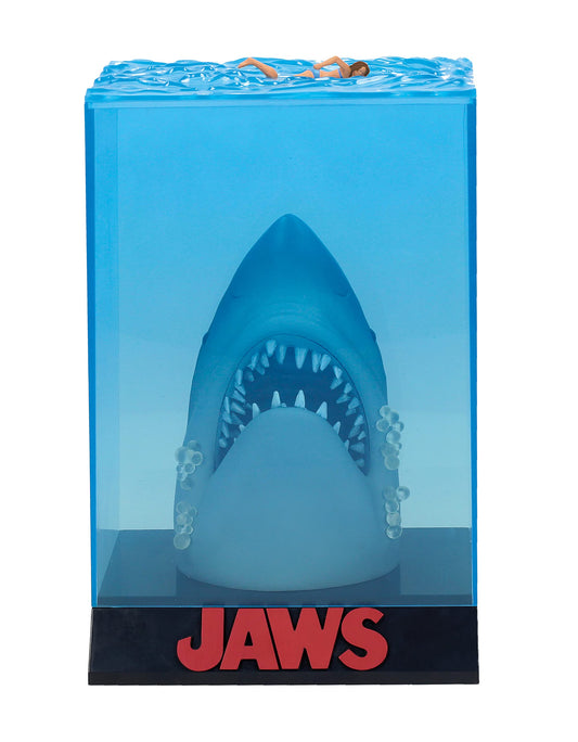 SD TOYS Jaws 3D poster statue side profile highlighting compact height for desks