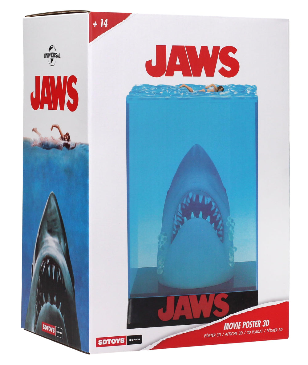 SD TOYS Jaws 3D poster statue white shark design