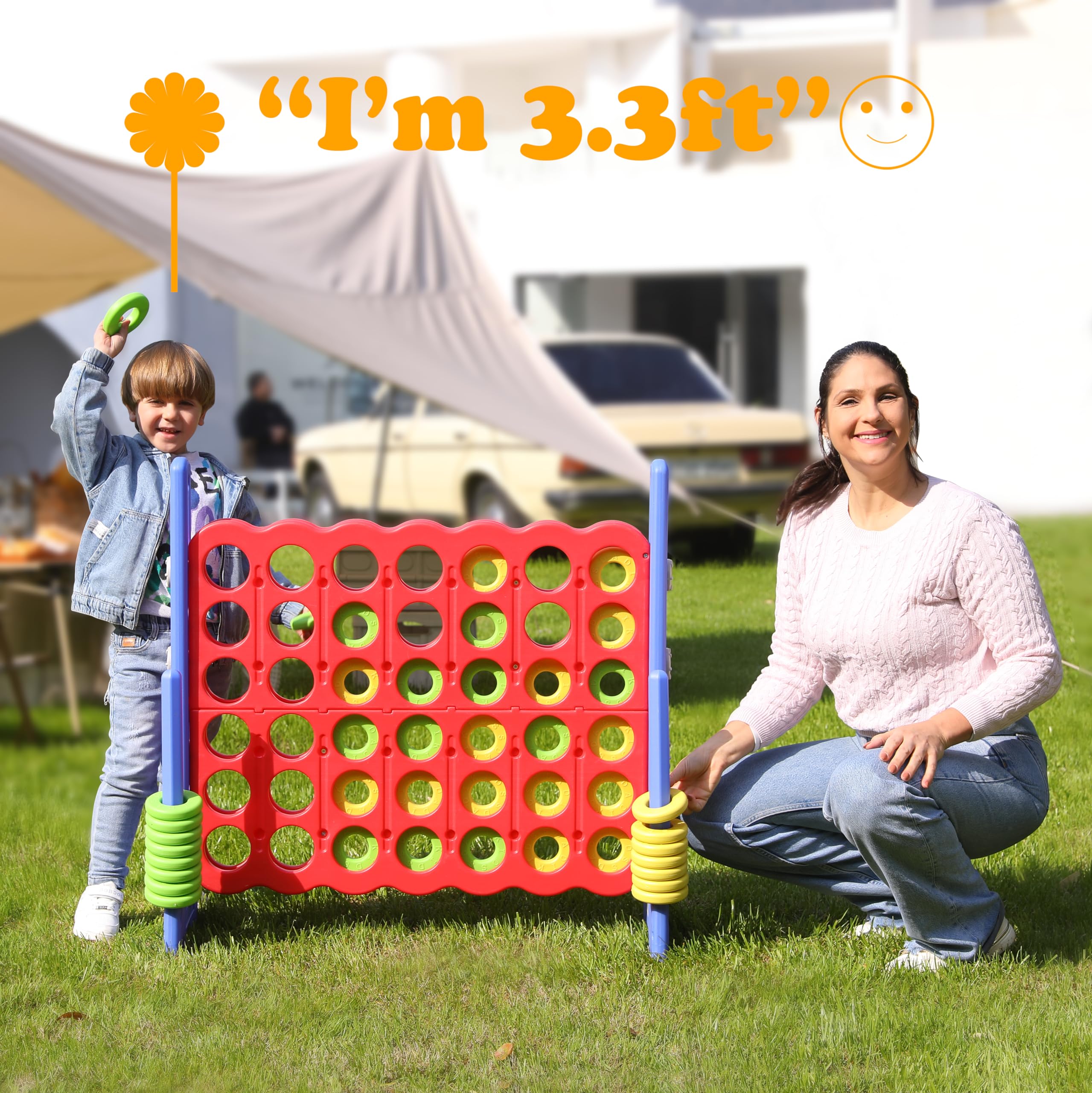 SDADI Jumbo 4-in-a-Row outdoor backyard setup under clear sky