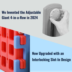 SDADI screwless giant 4-in-a-row snap-fit design securing the frame for stable play