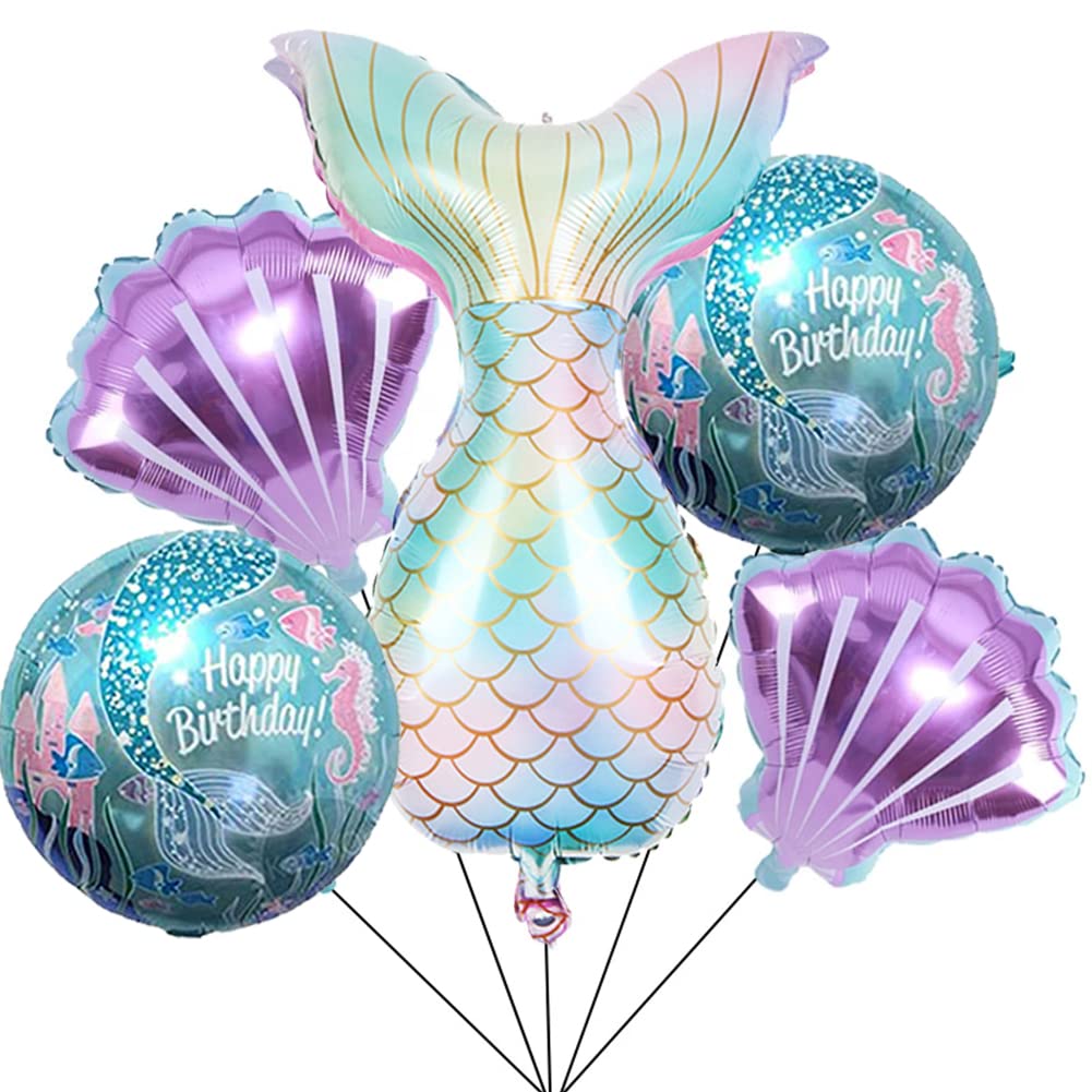 sdquskin Mermaid Decoration Kit 32-inch number foil balloon for milestone celebrations