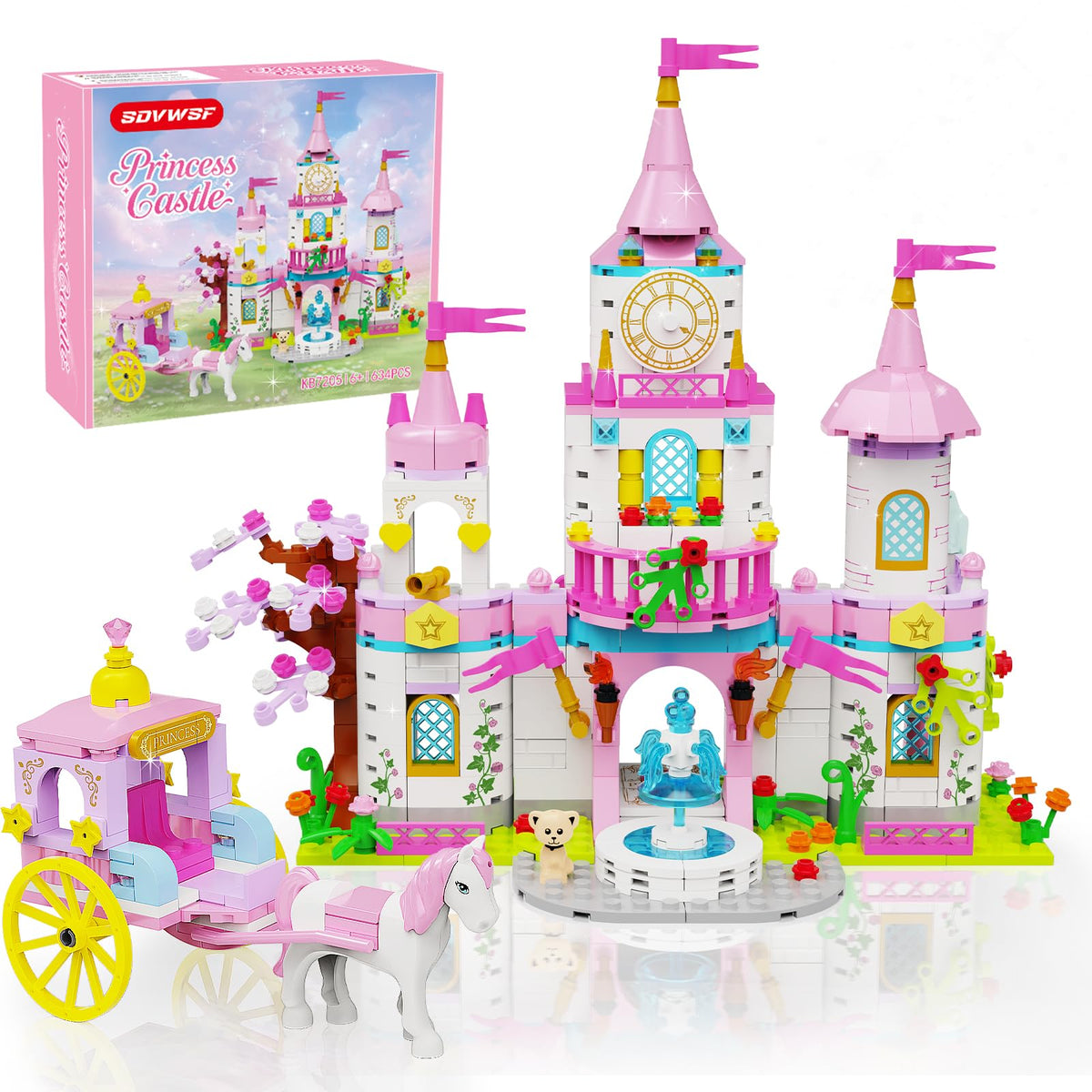 SDVWSF Princess Castle in pastel pink sparks imaginative play and storytelling.