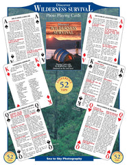 SEA AND SKY Survival Playing Cards cover illustrating quick wilderness tips for preparedness
