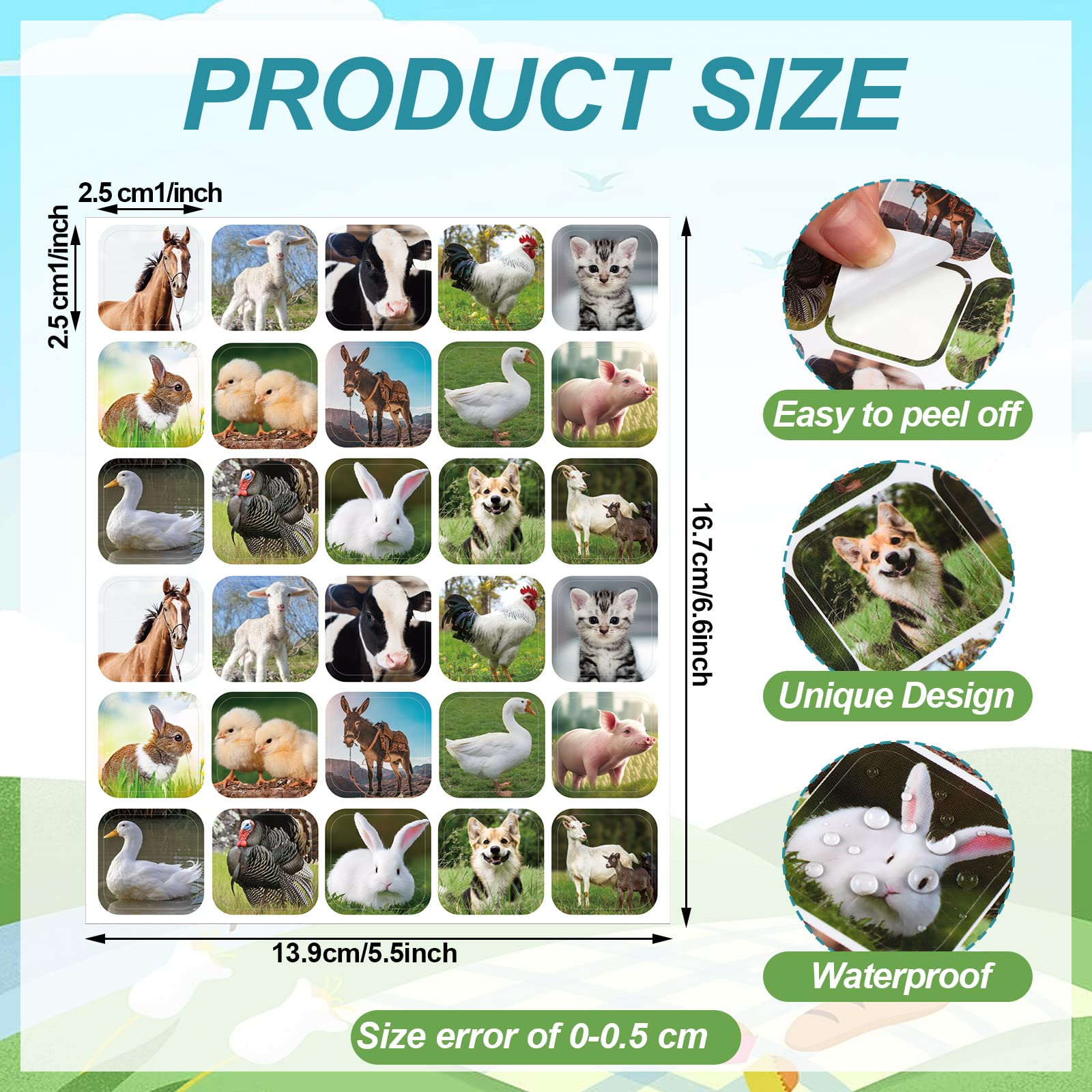 Seajan farm animal stickers pig: cute party favors and crafts.