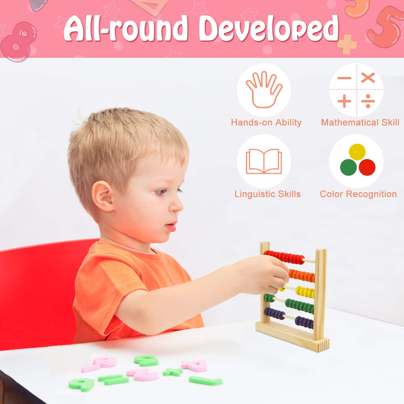 Sealive abacus pine wood edges: smooth, durable craft for safe daily play.