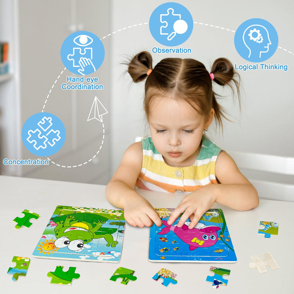 Sealive bright-animal-design wood puzzle captivates children with vibrant colors.