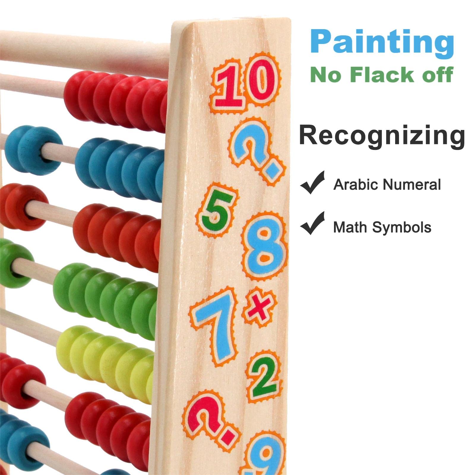 Sealive wooden abacus with 100 beads supports basic arithmetic through hands-on activity.
