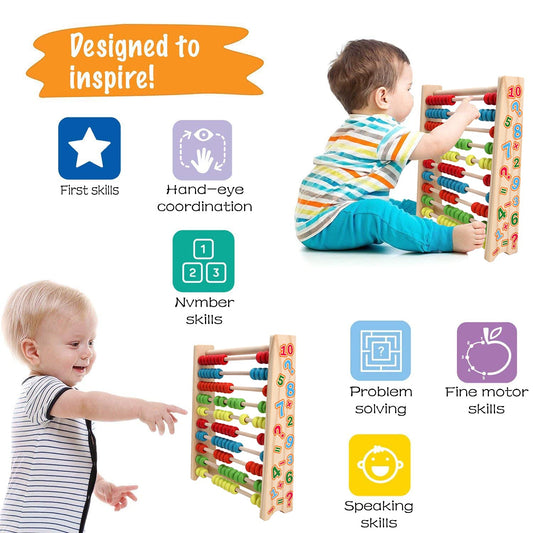 Sealive abacus for toddlers with 100 beads supports counting and fine motor development.