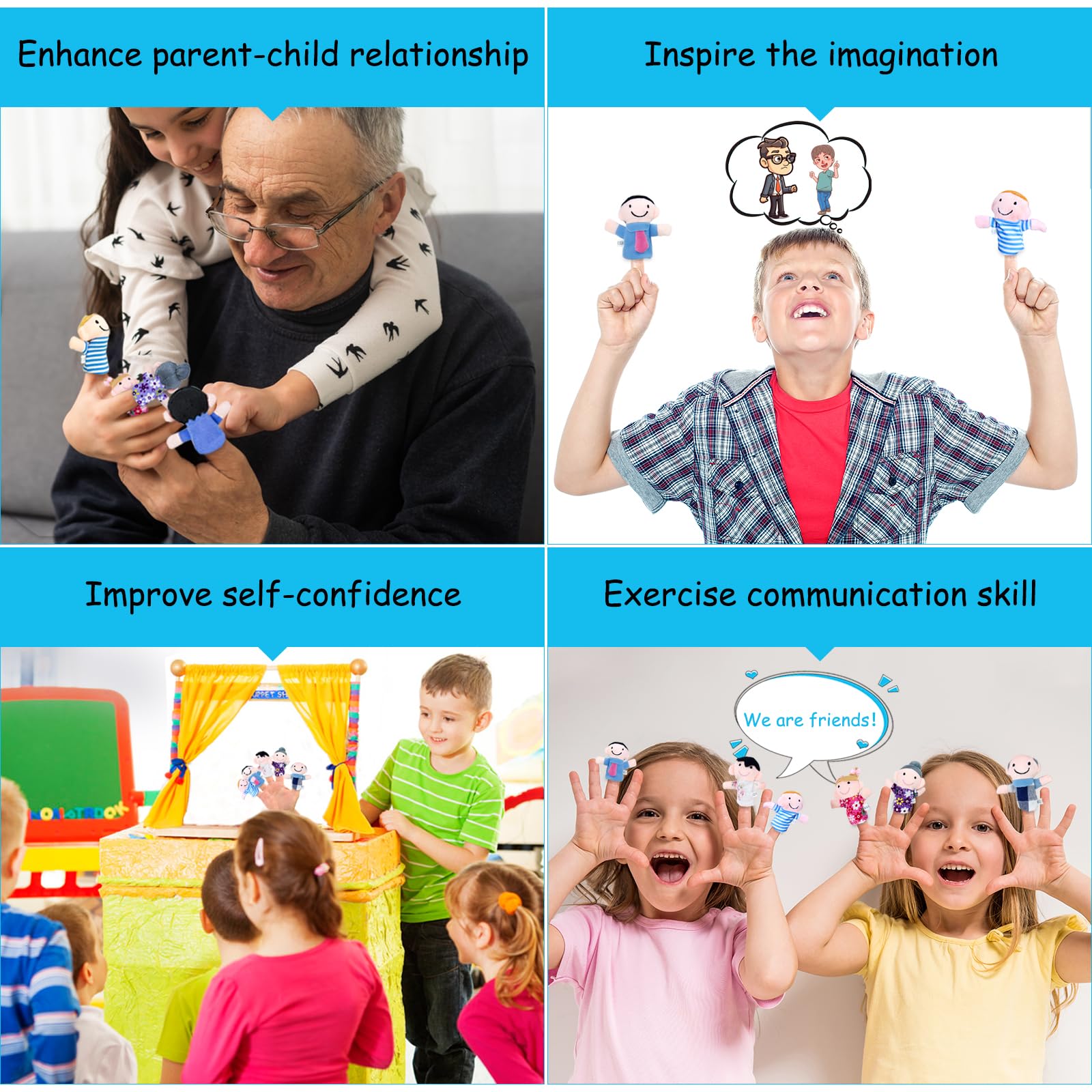 Sealive soft velvet cotton puppets offering a safe, comfortable play experience.