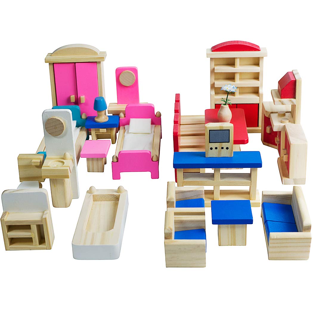 Seanmi dollhouse living room set with cozy sofas and TV stand for imaginative play
