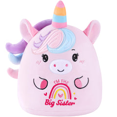 SEAOPOP Big Sister Unicorn 8in plush for bedtime cuddles and milestones.