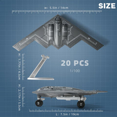 SEBUNAS 1/200 scale B-2 Spirit assembly image shows easy tool free building
