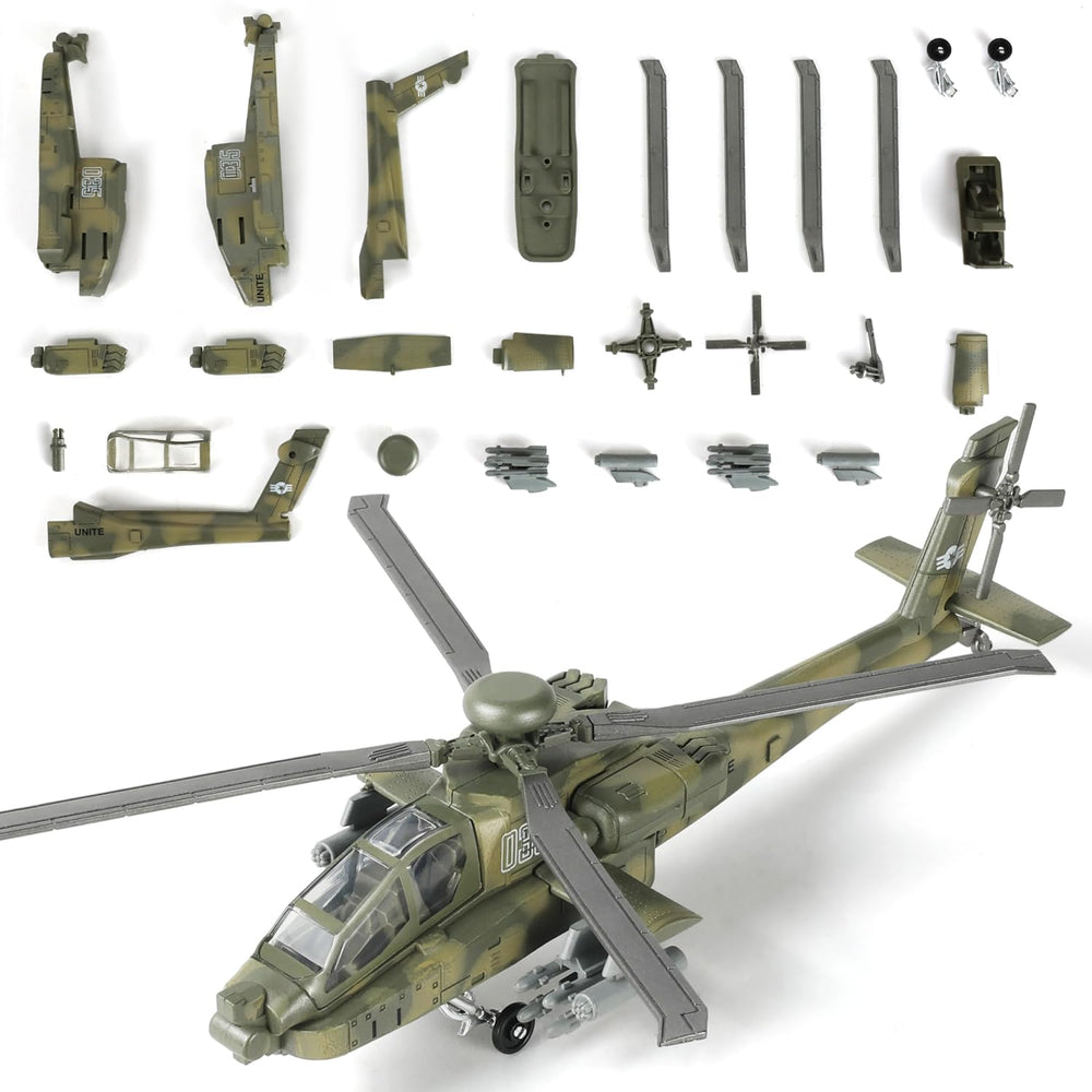 SEBUNAS AH-64 Apache front view model for display and collection