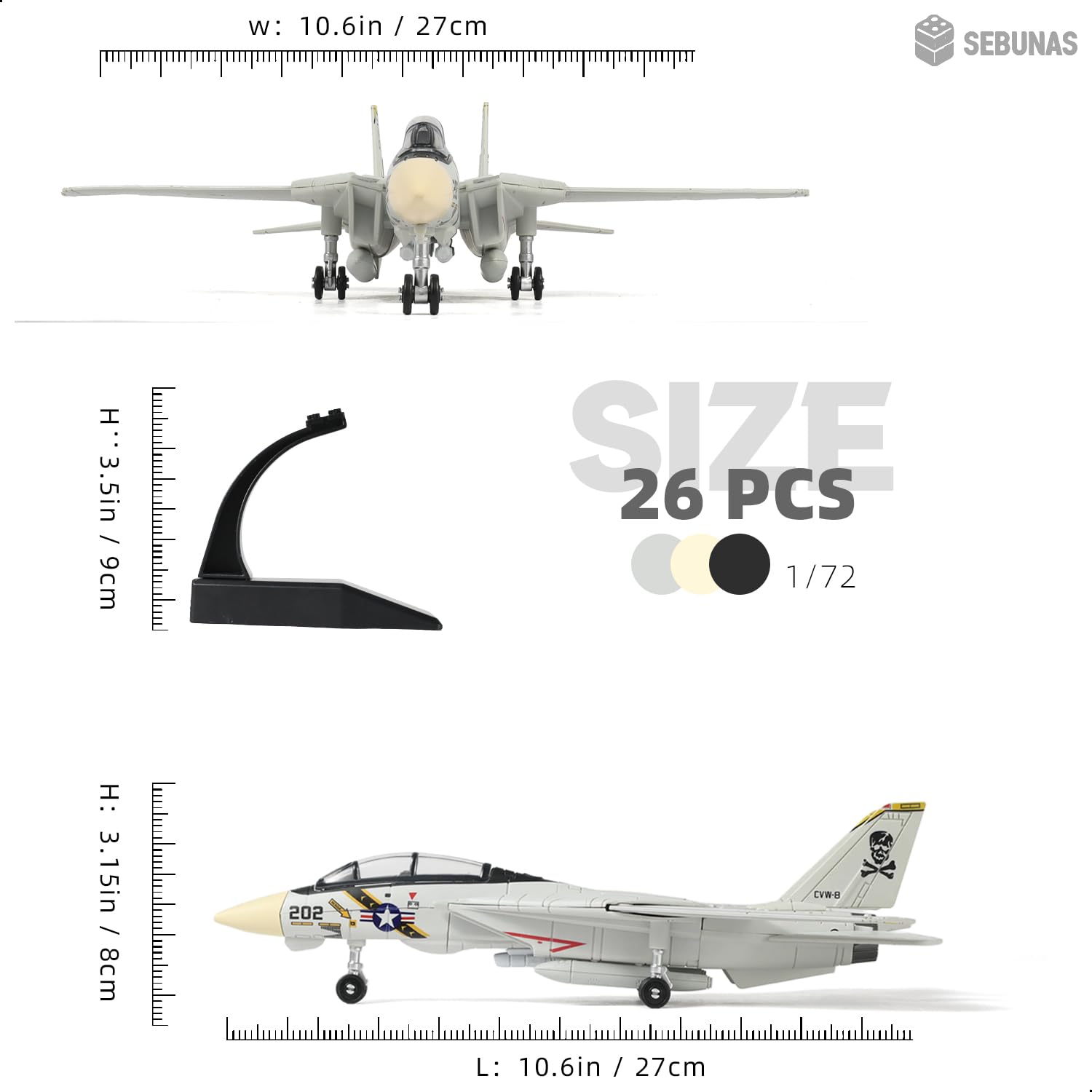 Sebunas F-14 Tomcat assembly in progress shows beginner-friendly steps for hands-on learning.