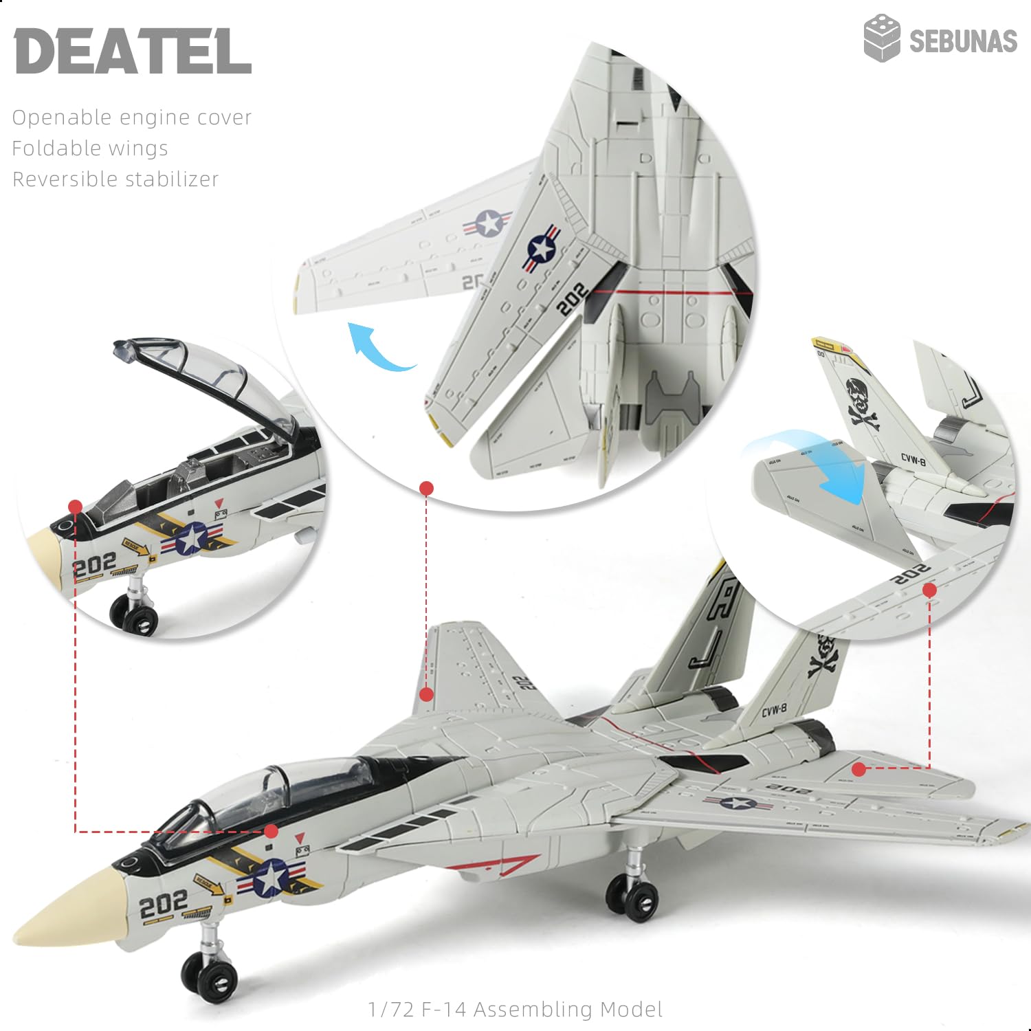 Sebunas F-14 Tomcat final display on desk offers a sleek aviation centerpiece.