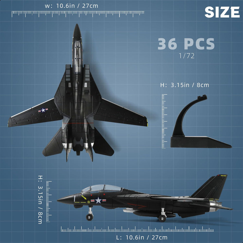 SEBUNAS F-14 Tomcat model with swept wings suitable for shelf display