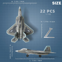 SEBUNAS F-22 Raptor model kit side view shows sleek silhouette for shelf display.