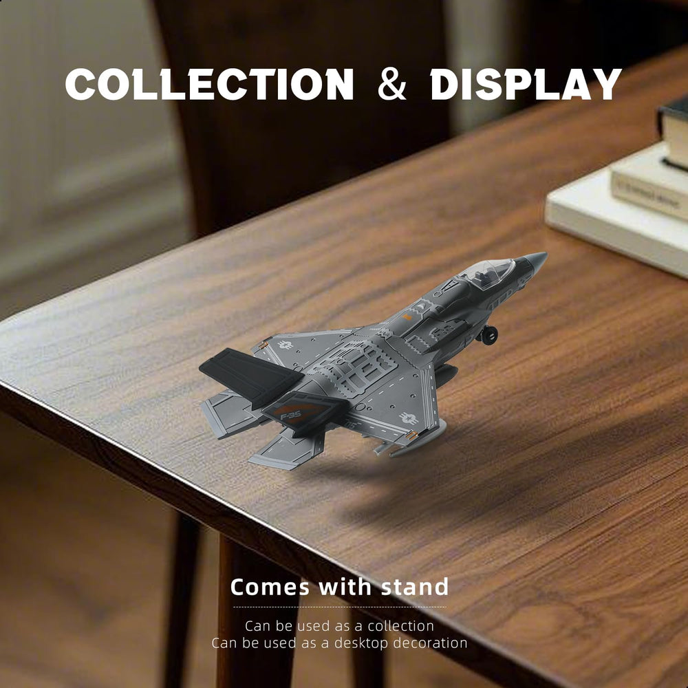 SEBUNAS F-35 fighter jet kit highlighting movable landing gear.