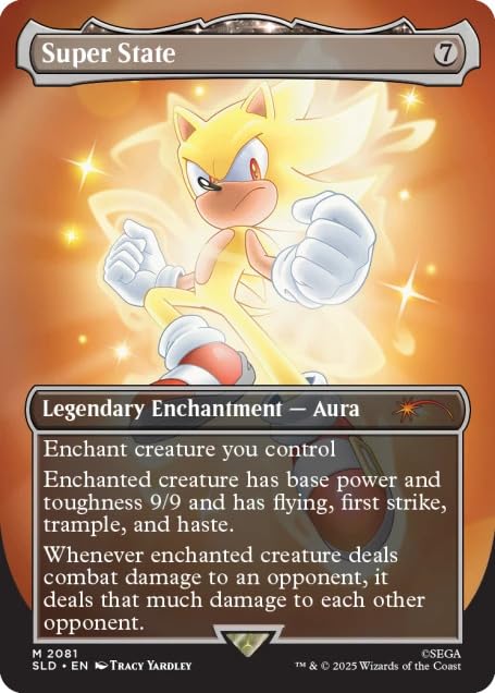 Secret Lair limited release card art foil showcasing vibrant rainbow foil finish for display