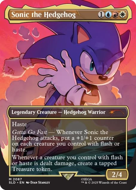 Secret Lair Shadow the Hedgehog card foil with bold artwork for trading and collection