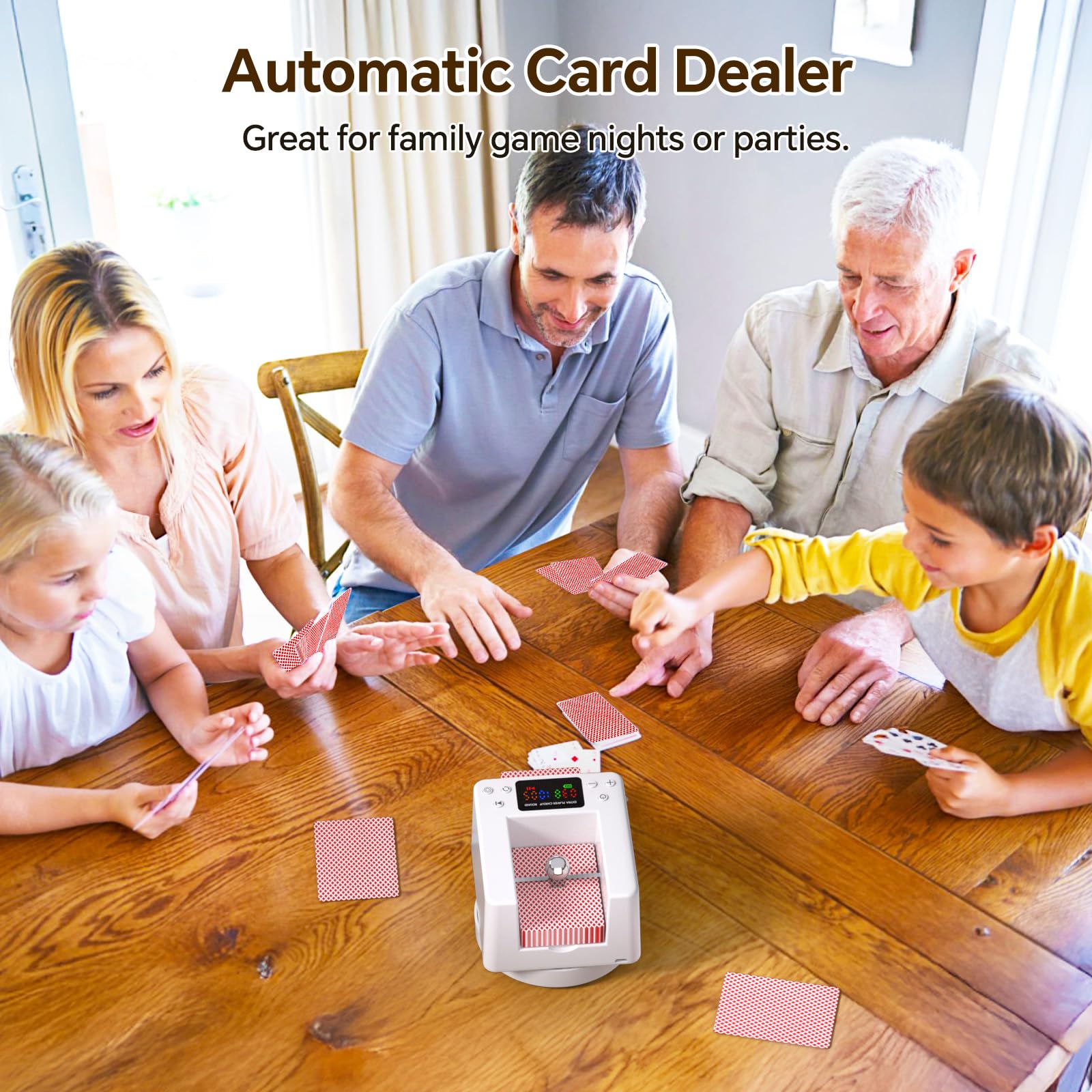 Seektain compact portable card dealer fits easily in travel setups