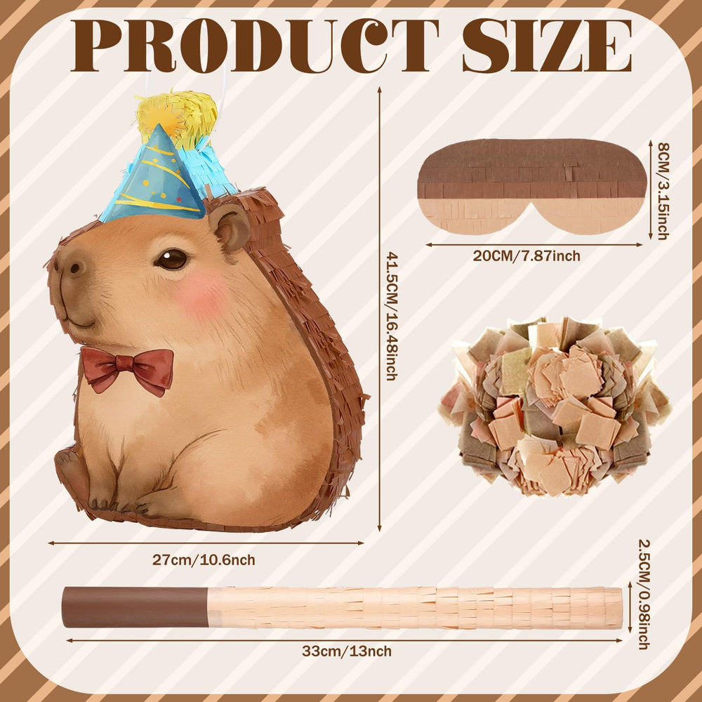 Seematn capybara pinata bundle side view with charming design.