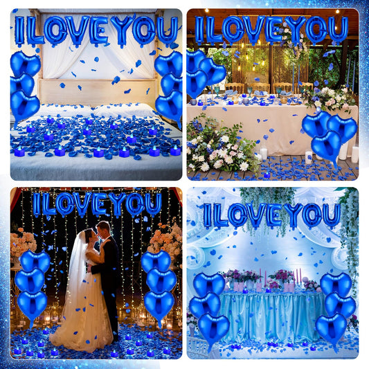 Seematn I Love You letter balloons for romantic banners and photo moments.