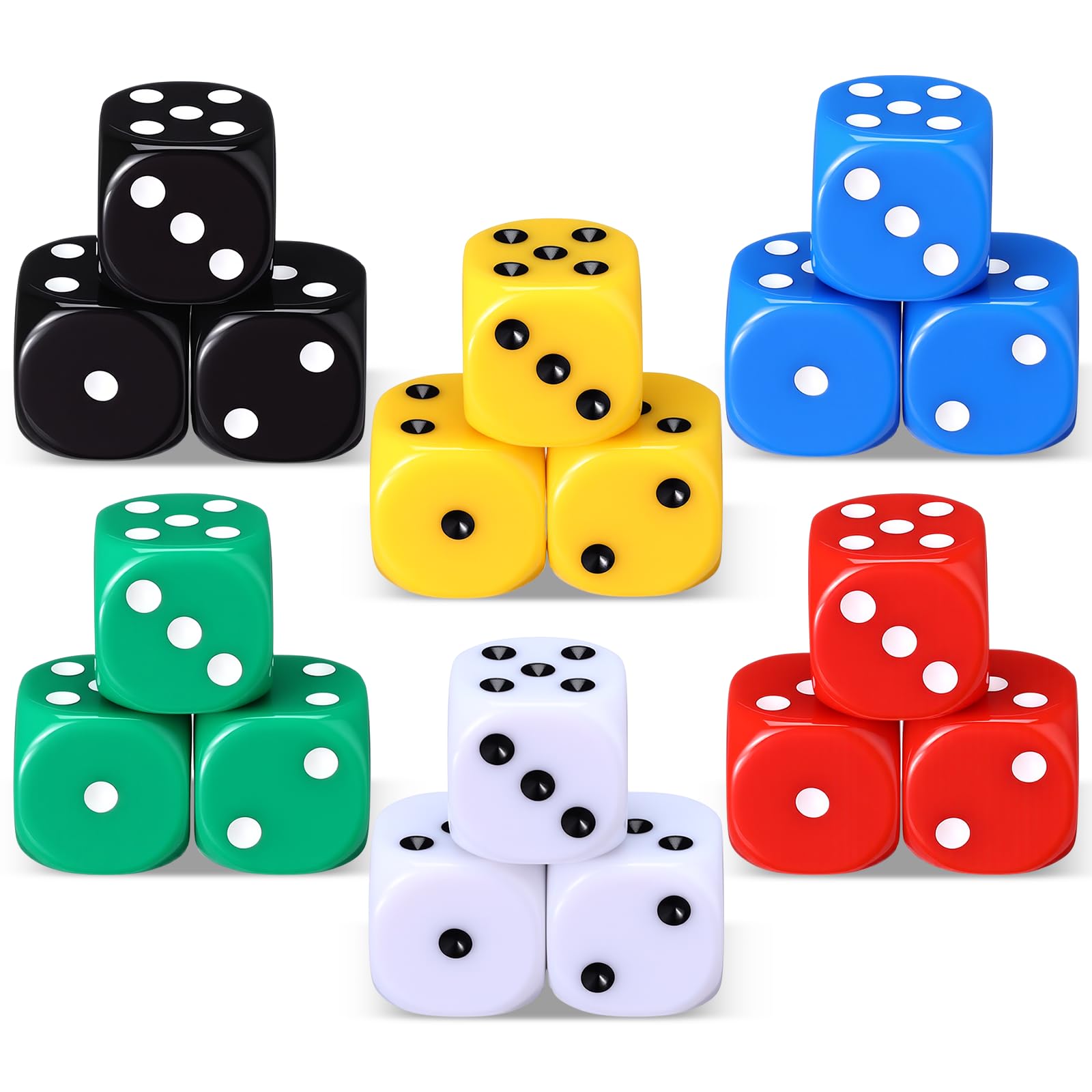 Seenelling 18-piece casino dice set in six colors for smooth rolling