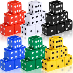 Seenelling 36-piece opaque 19mm D6 dice set in white and colors for quick gameplay.